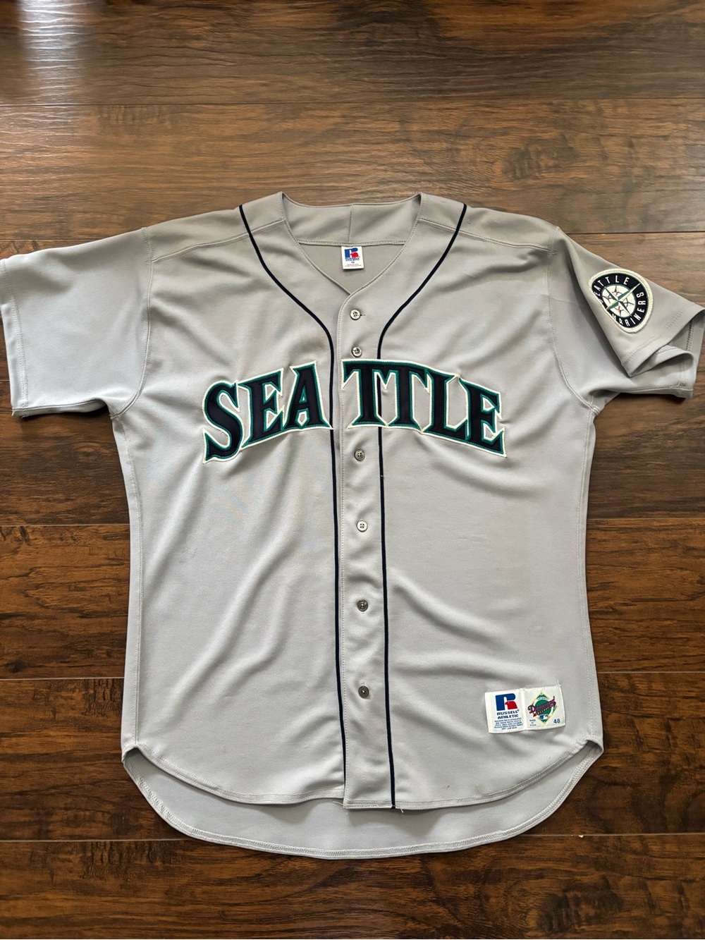 Vintage Russell Athletic Gray Baseball Jersey with Diamond Collection Tag